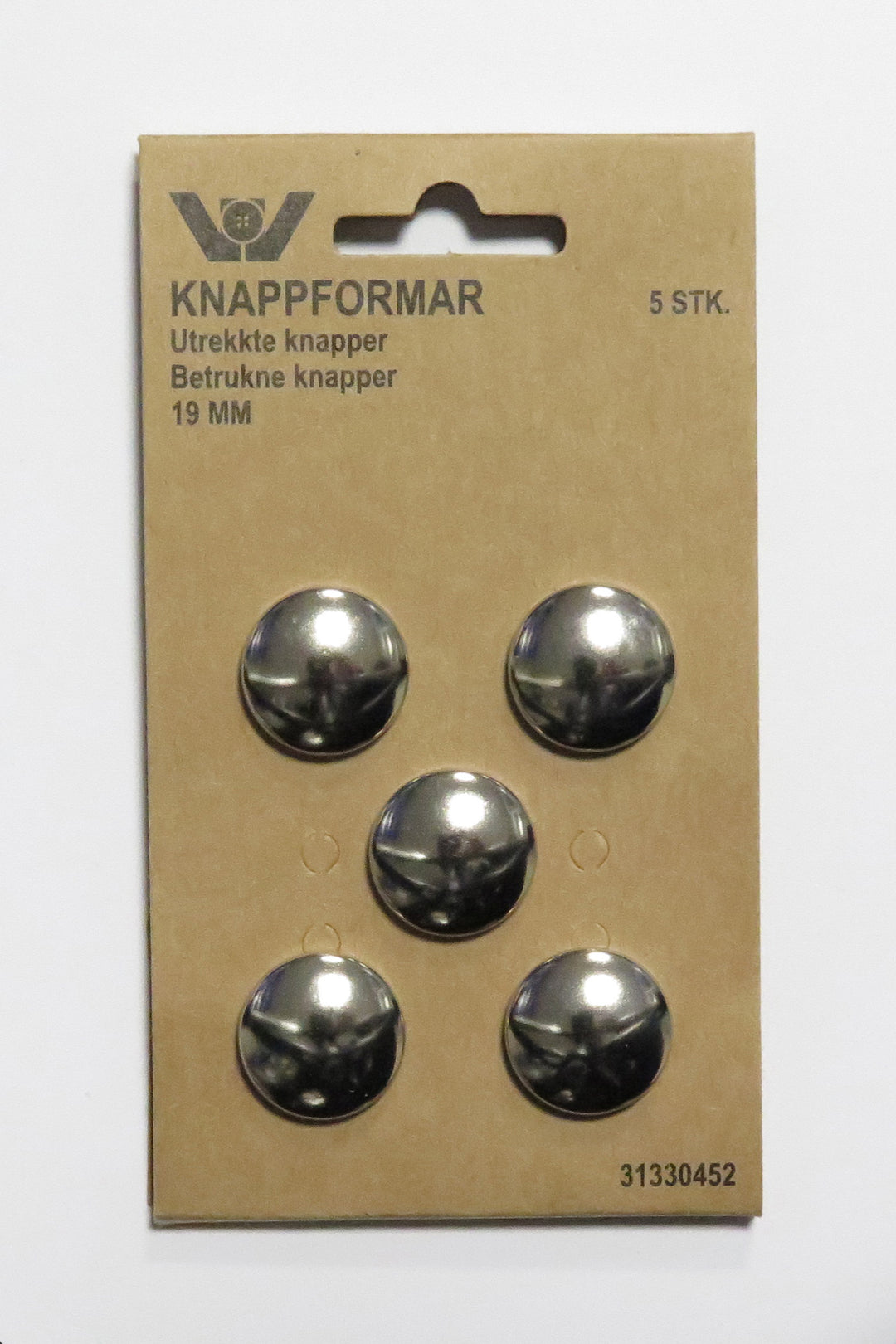 Knapper for omtrekking, 19mm