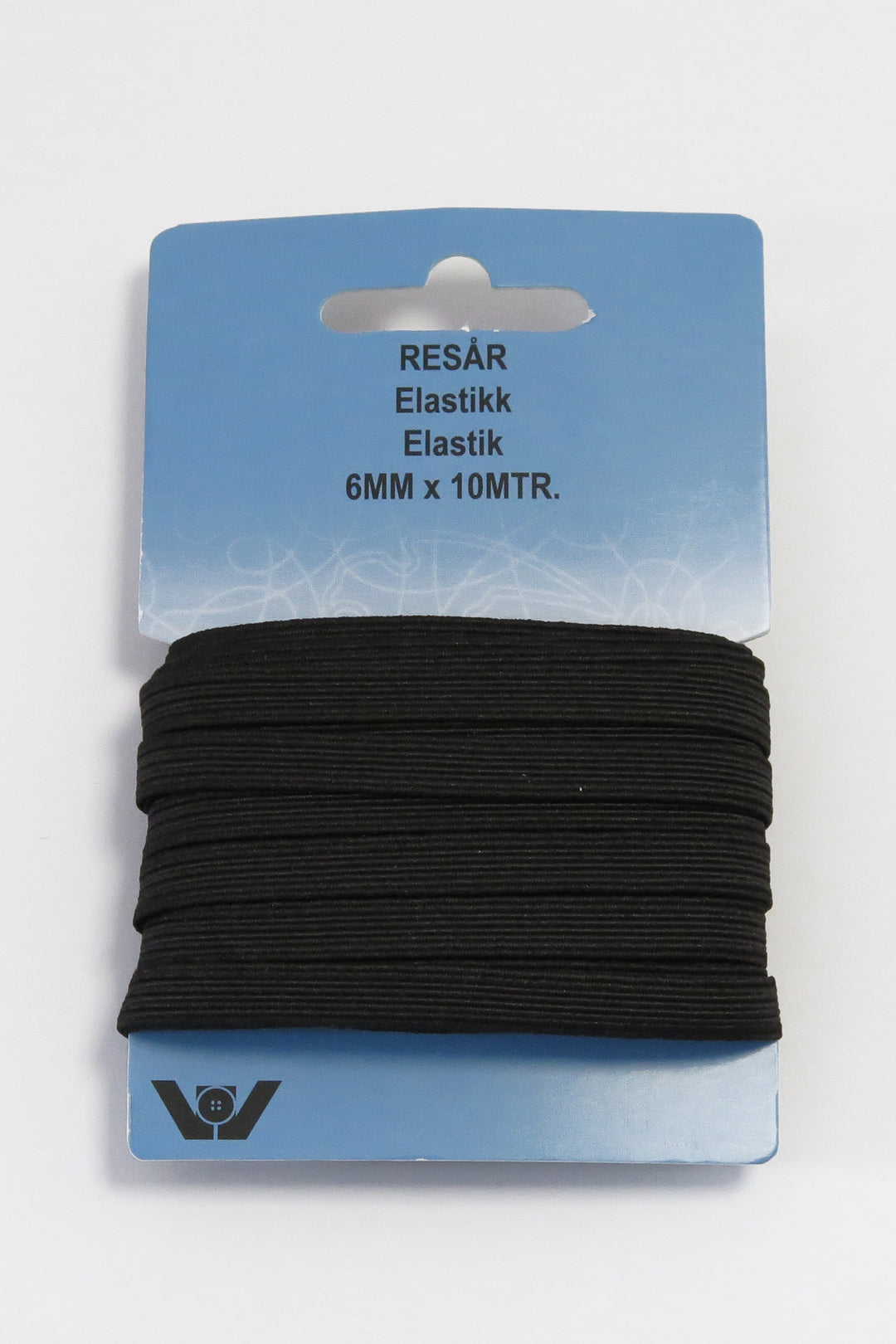 Strikk 6mm (buksestrikk) 10m, svart