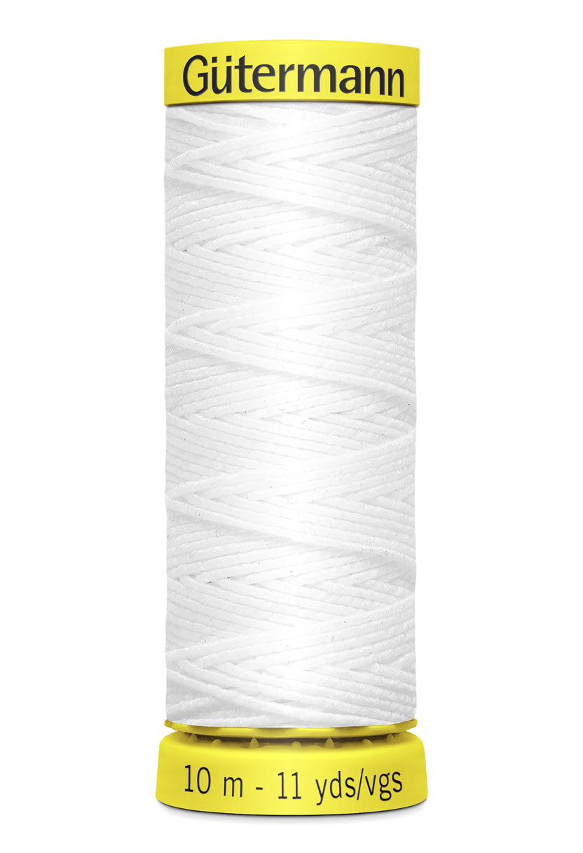 Elastisk tråd, hvit