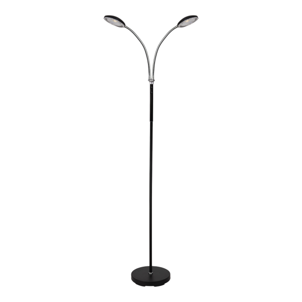 Alfredo dobbel gulvlampe m/dimmer. Sort