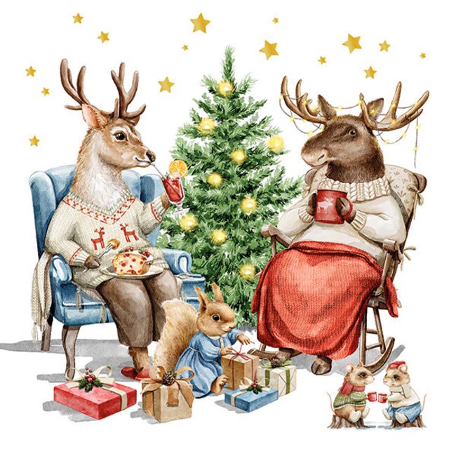 Serviett, vintervenner 33x33