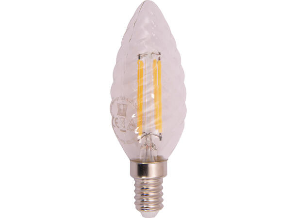 Vridd mignon, dimbar, klart glass