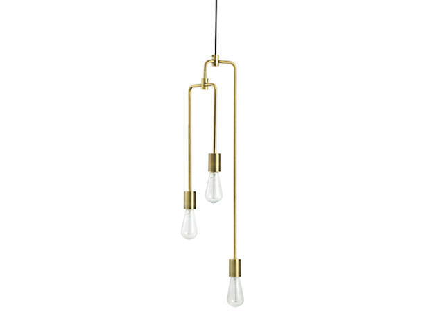 Lampe 3 armer, gullfarget
