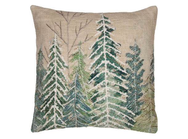 Putetrekk 50x50cm Brodert Vinter beige