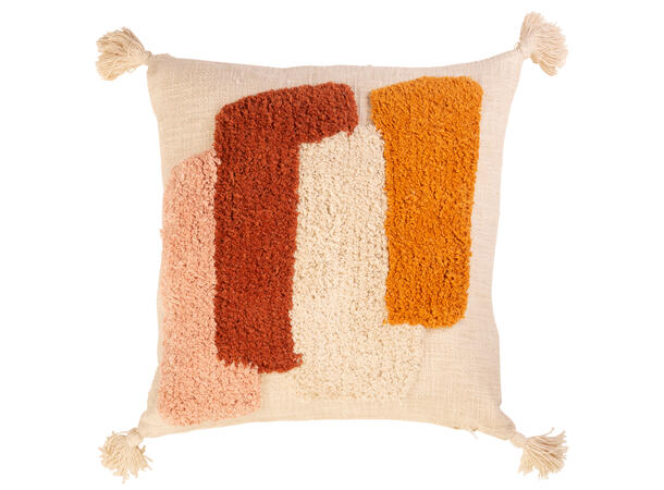 Putetrekk brodert hvit/rust