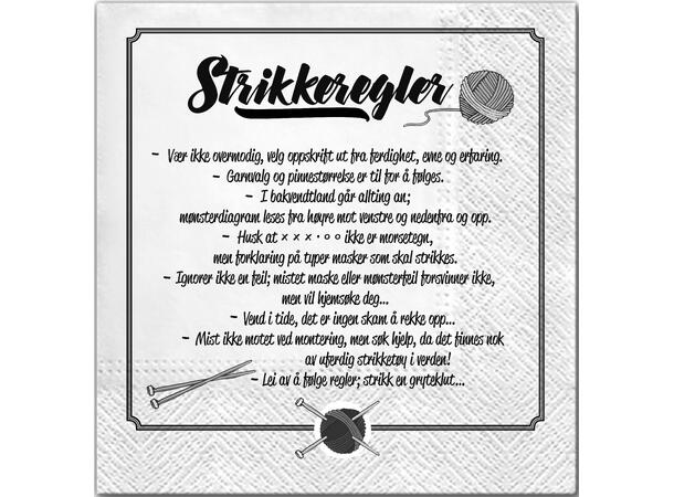 Servietter - Strikkeregler