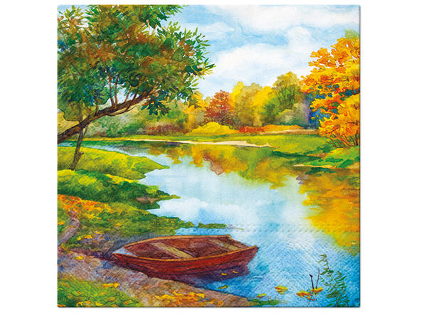 Servietter - Watercolor river