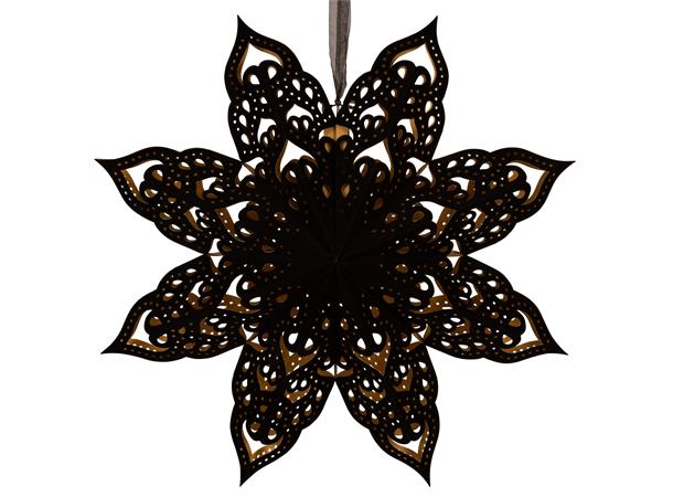 Papir/velourstjerne svart/gull 60cm