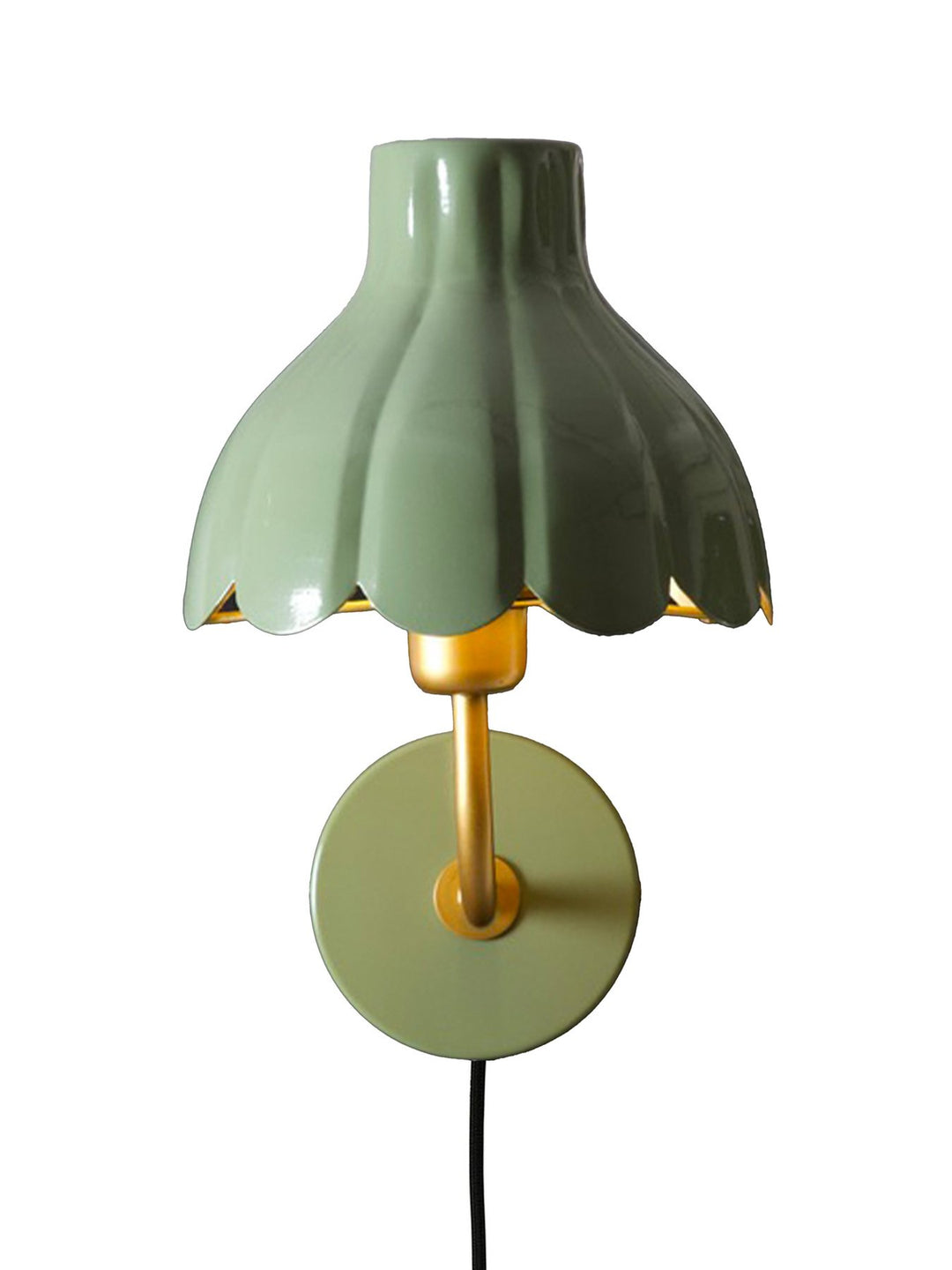 Wells Vegglampe Grønn/Gull