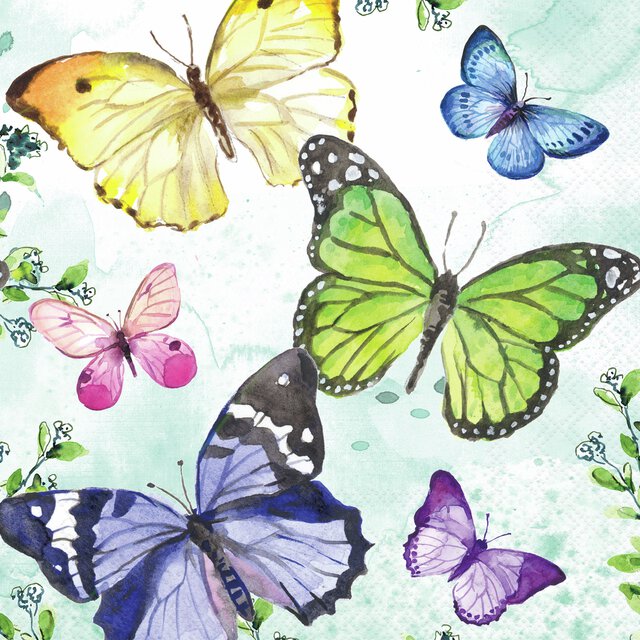 Servietter - Fluttering butterflies