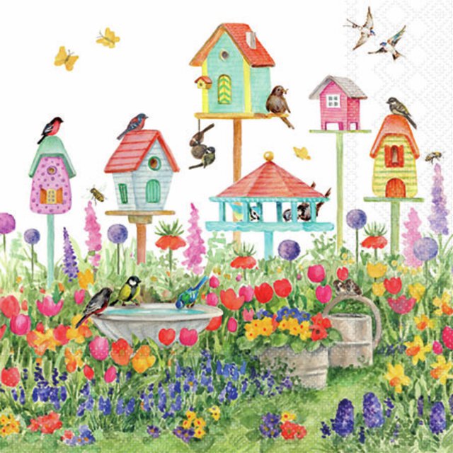 Kaffeservietter - Birdhouses
