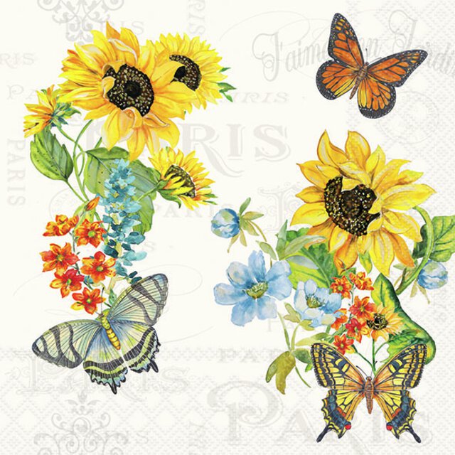 Servietter - Charming sunflowers