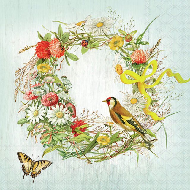 Servietter - Wreath with ribbon