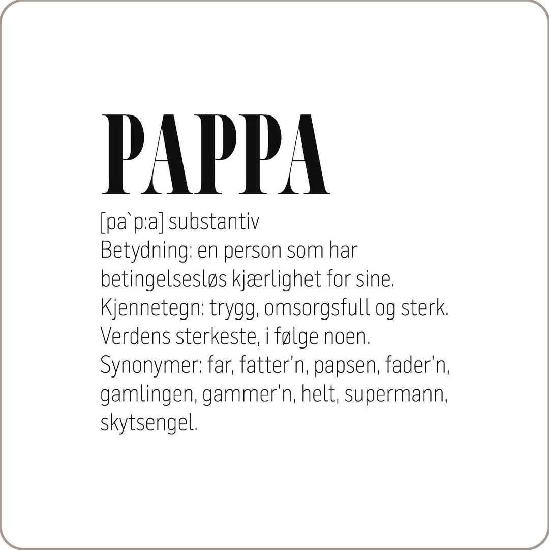 Glassbrikke pappa