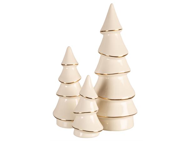 Juletre hvit m/gullkant