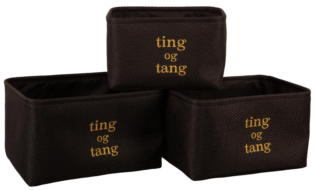 Kurv ting og tang, svart. Tre størrelser