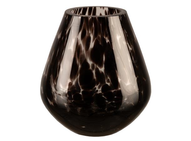 Håndlaget lysglass sort dots