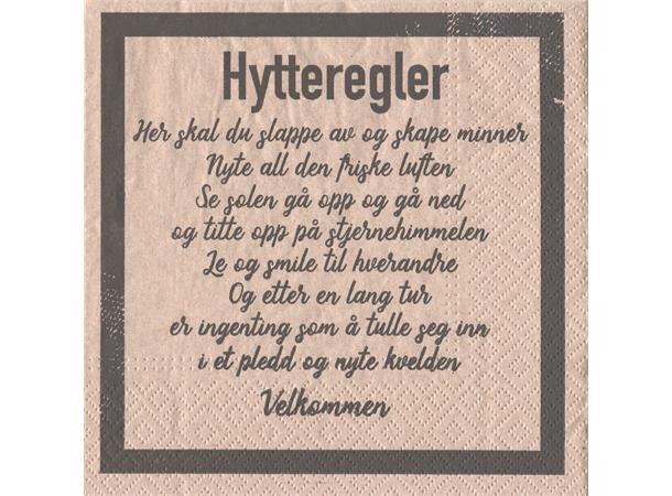 Servietter, hytteregler brun