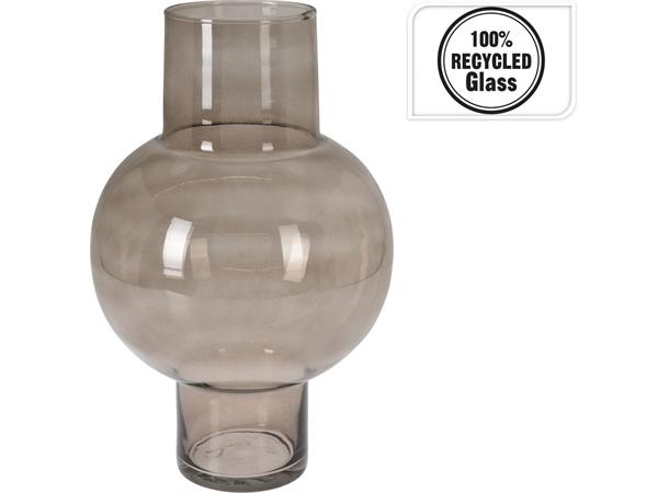 Vase resirkulert glass, lys brun