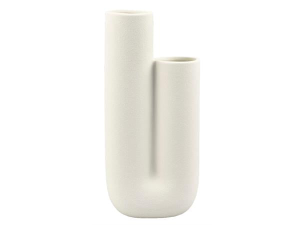 Vase buet rør, matt hvit