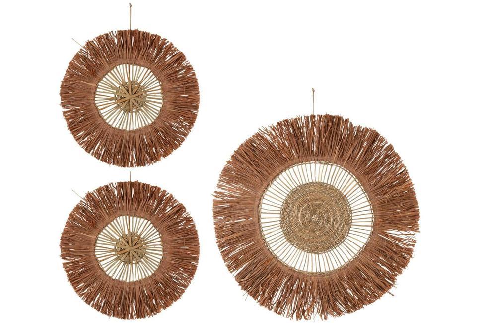 Veggdekor raffia brun