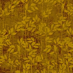 Servietter, leaves pattern yellow