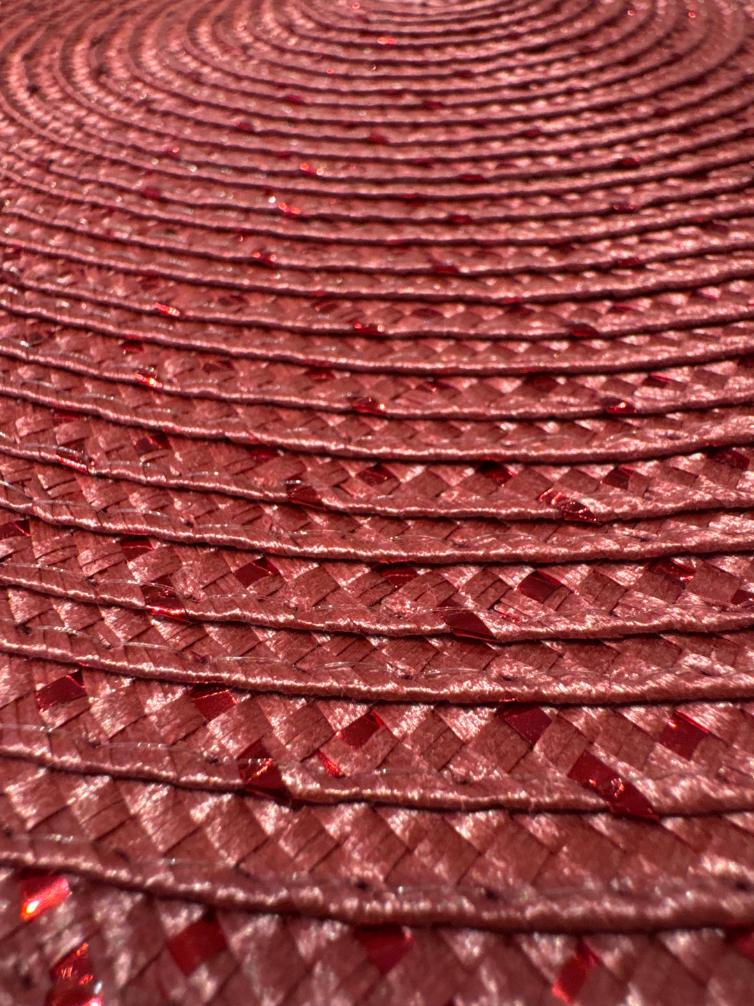 Julepynt rund brikke, gull/rød