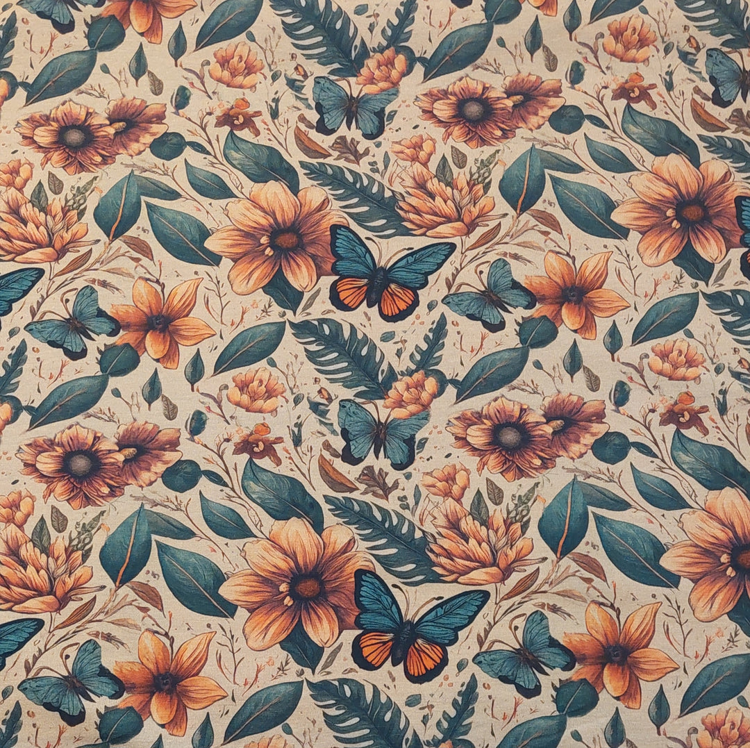 Jersey - Sommerfugl og blomster