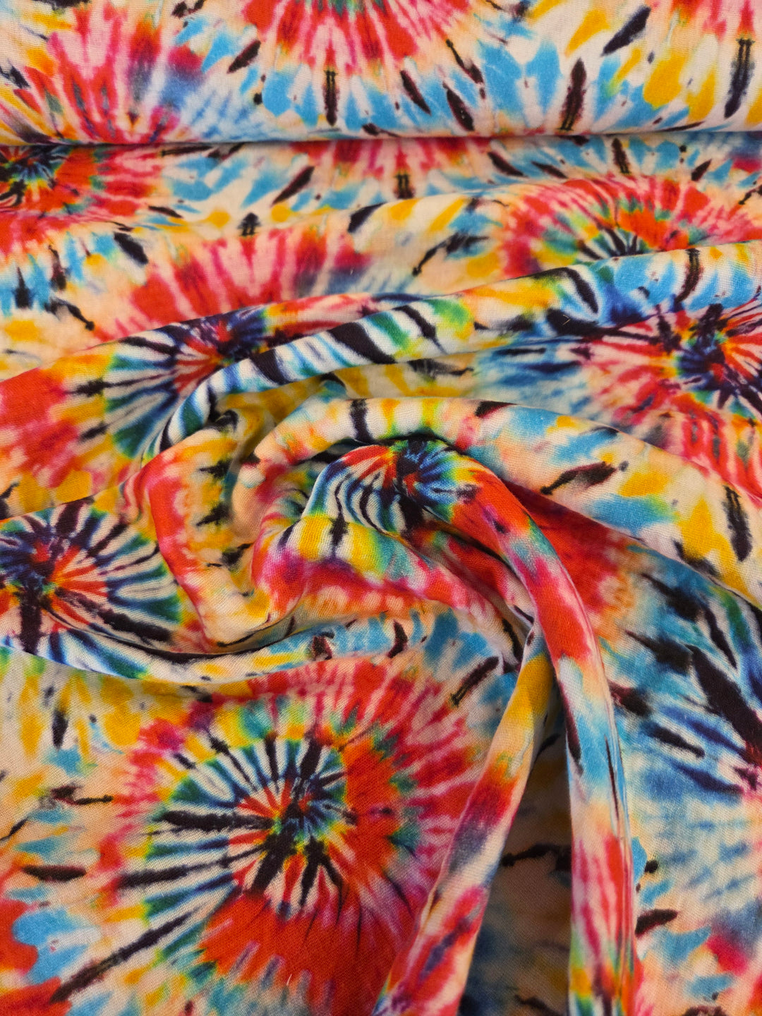 Metervare, Musselin - Batikk multi