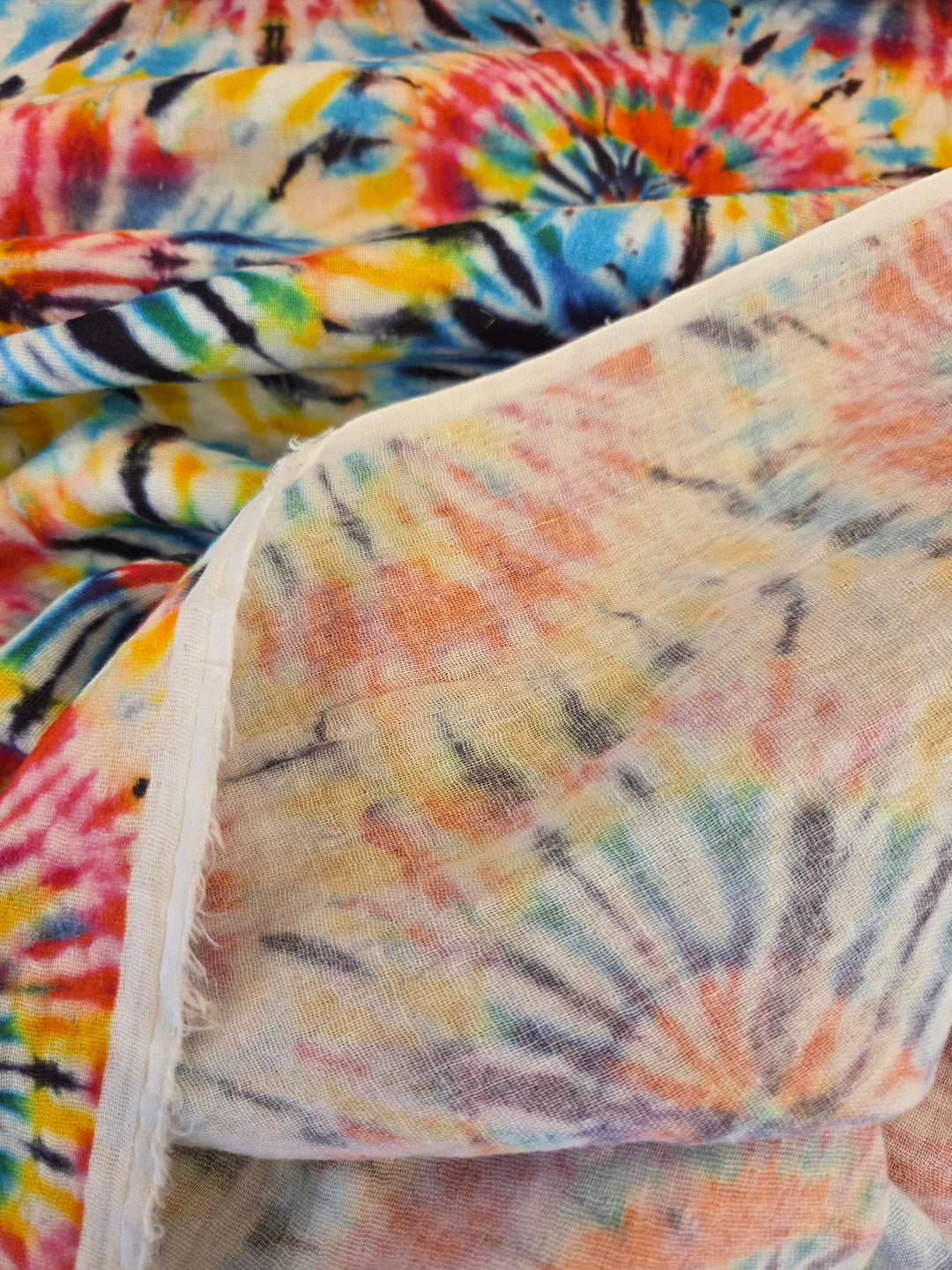 Metervare, Musselin - Batikk multi