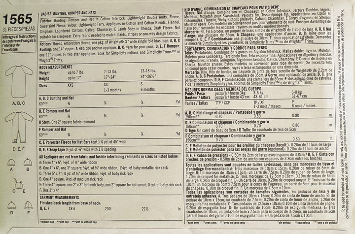 Symønster - Nattøy til baby 1565A