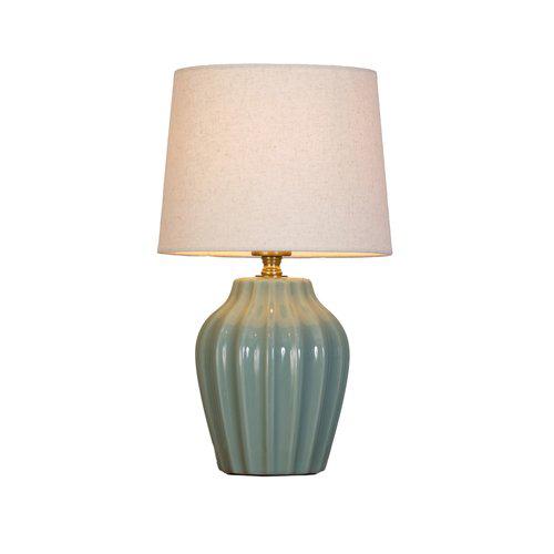 Lyon bordlampe m/skjerm, Lys turkis