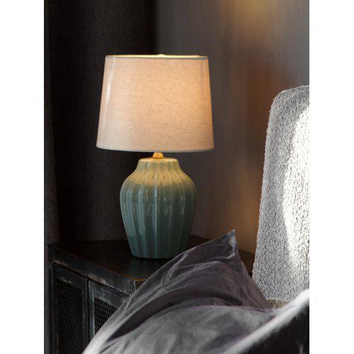 Lyon bordlampe m/skjerm, Lys turkis