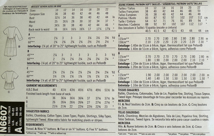 Symønster - Overdeler til dame N6607