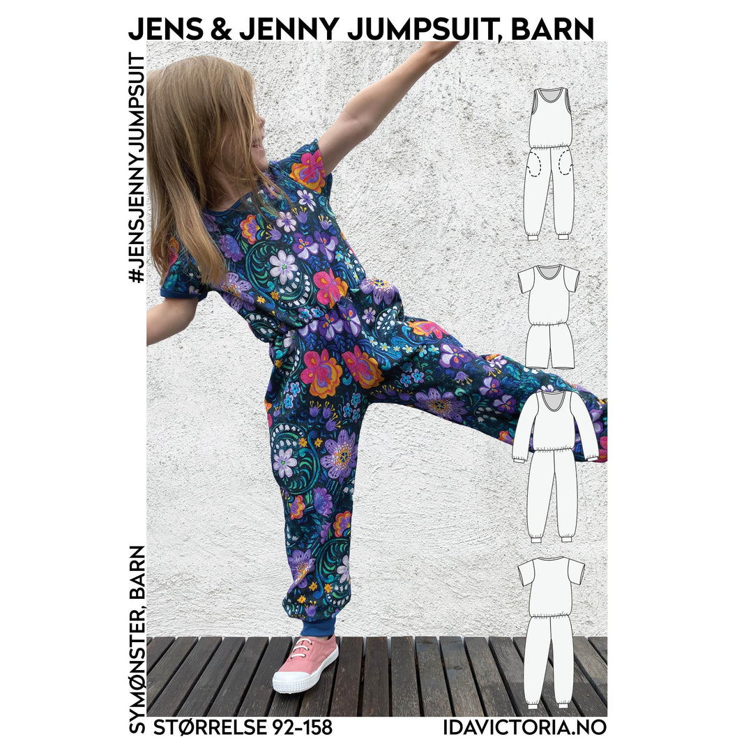 Symønster - Jens & Jenny Jumpsuit, barn (92-158)