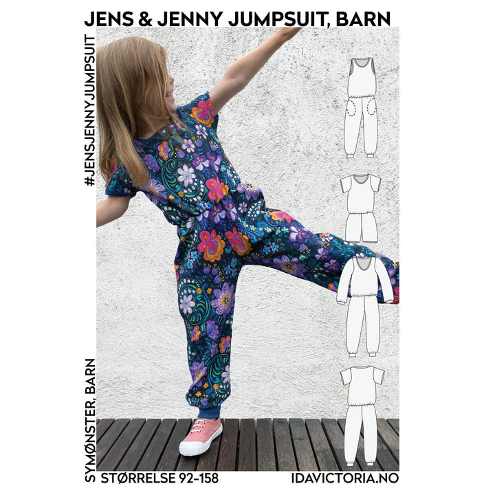 Symønster - Jens & Jenny Jumpsuit, barn (92-158)