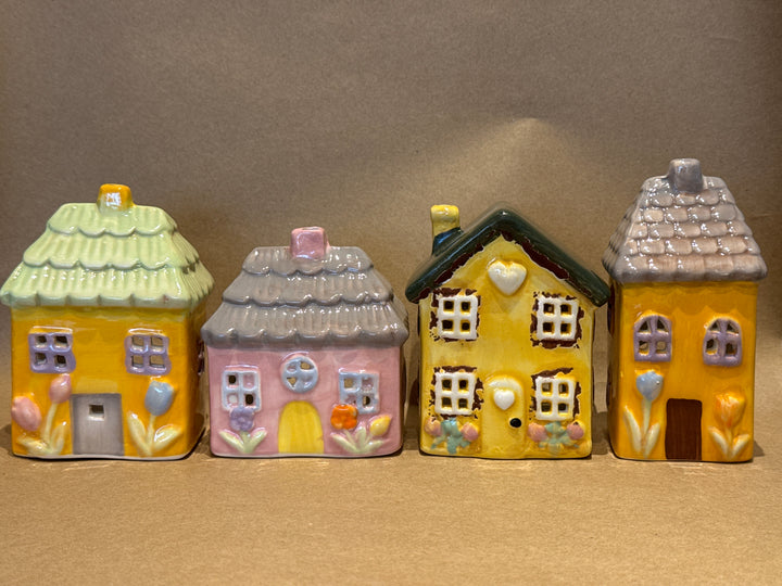 Telysholder, Hus med blomster, små