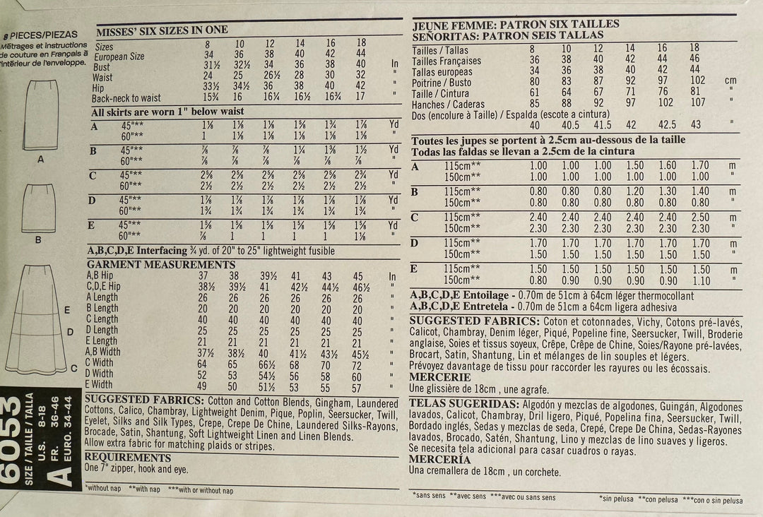 Symønster - Skjørt 6053
