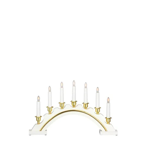 Celine 7armet adventstake hvit/gull