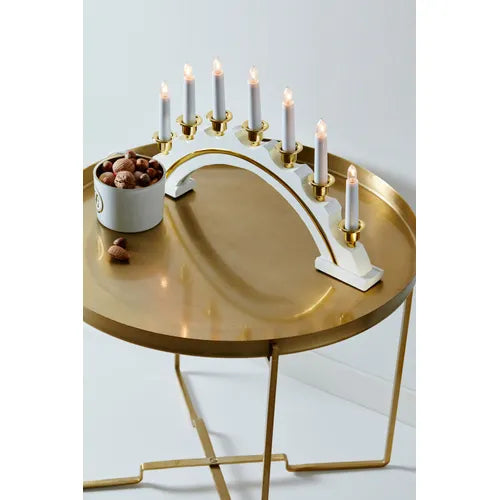 Celine 7armet adventstake hvit/gull