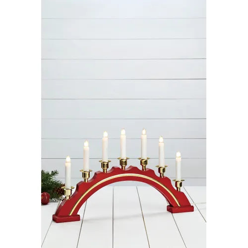 Celine 7armet adventstake rød/gull
