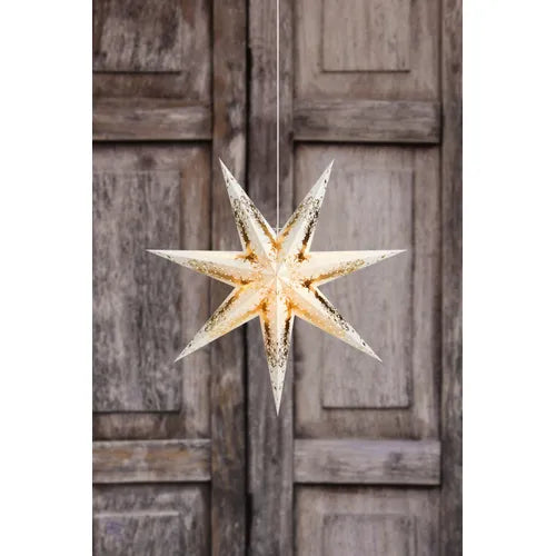 Strauss adventstjerne hvit/gull 75cm