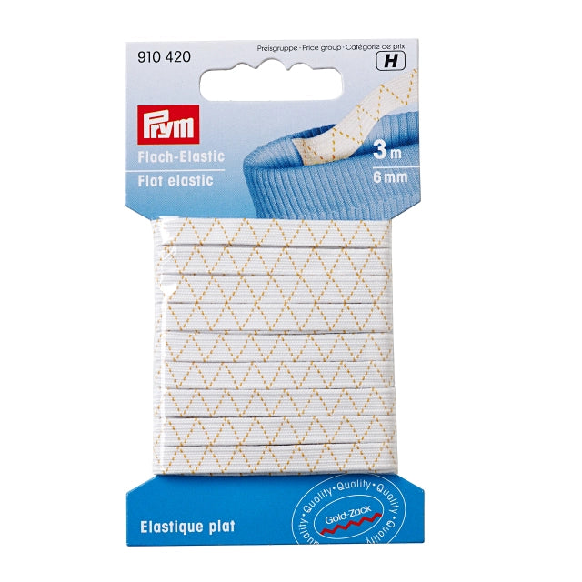Flat elastikk "babystrikk" 6mm. 3 meter