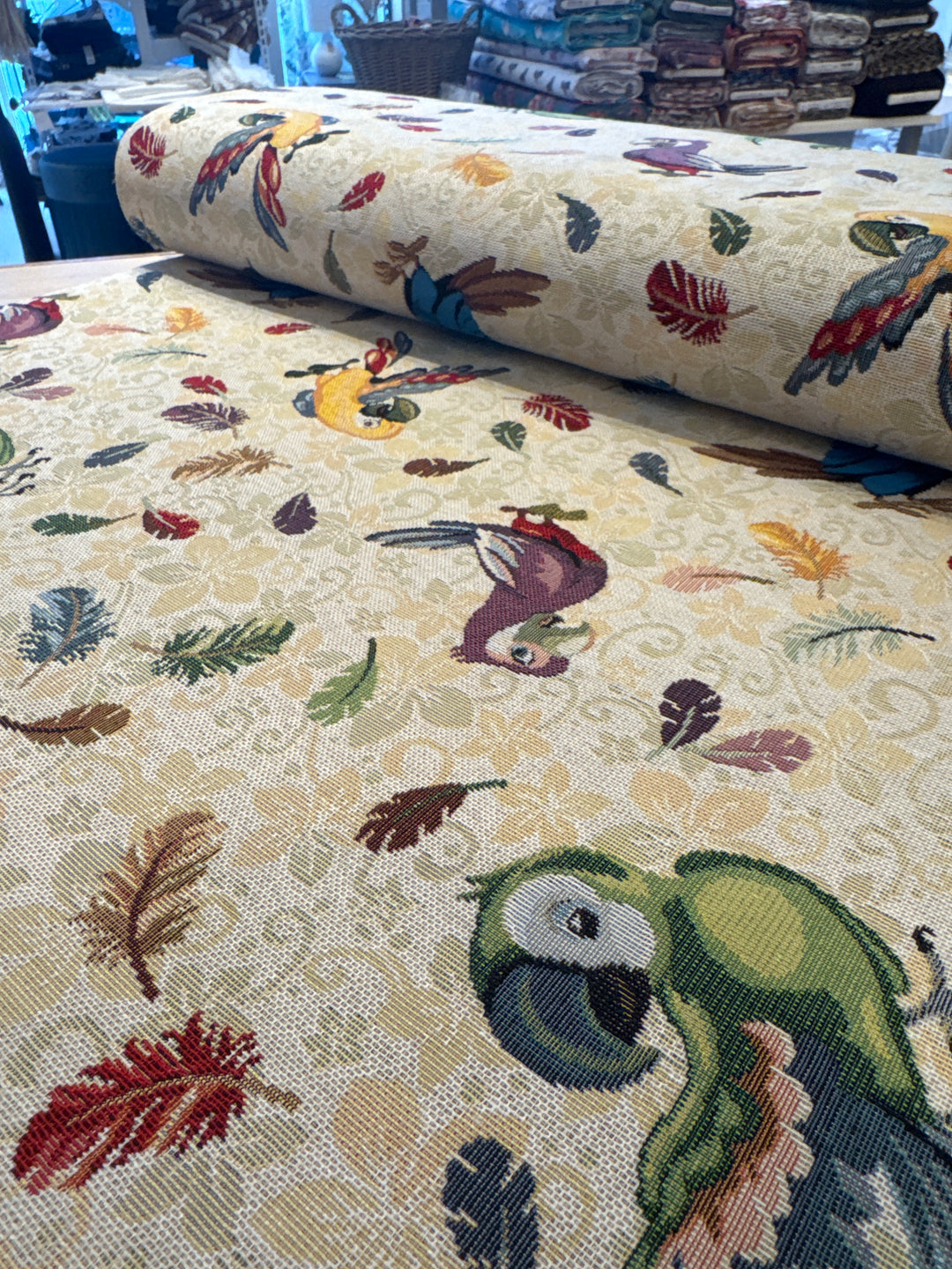 Metervare, Gobelin - Madeira, papegøyer