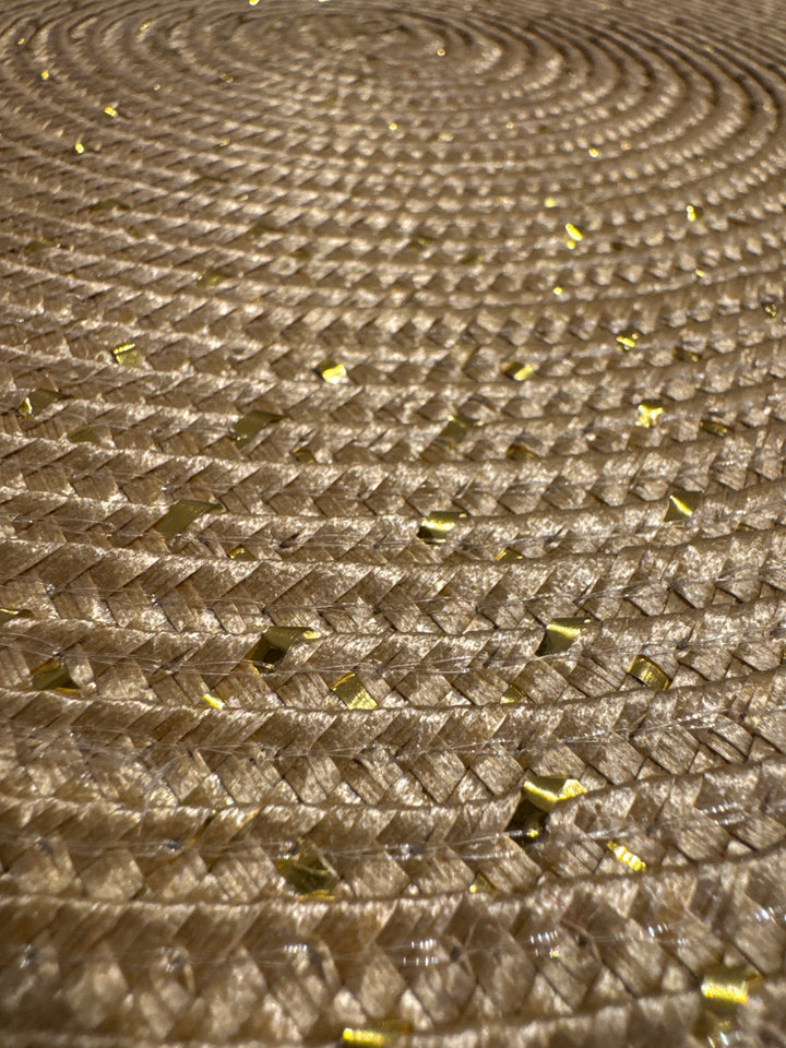 Julepynt rund brikke, gull/rød