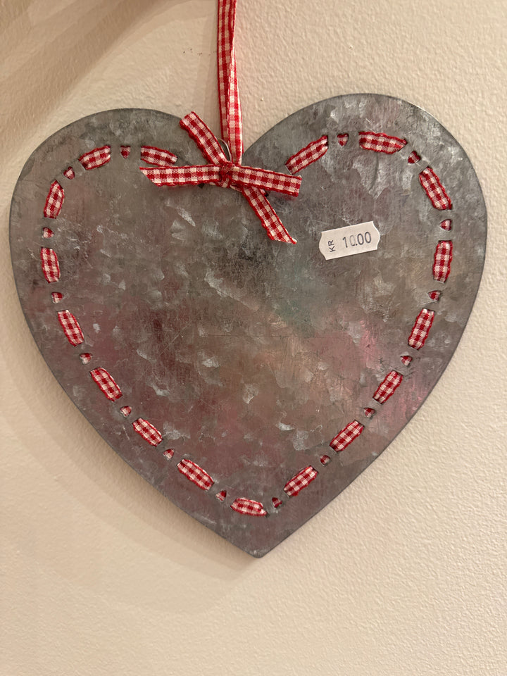 Julepynt Hjerte Metall Sølv