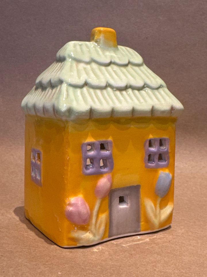 Telysholder, Hus med blomster, små