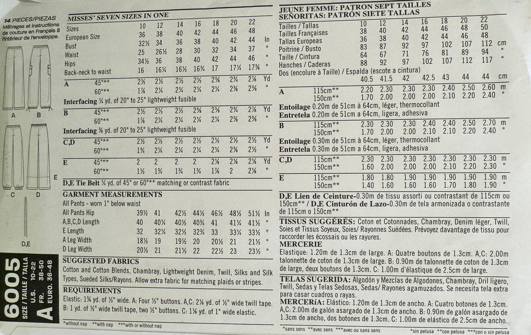 Symønster - Bukse 6005