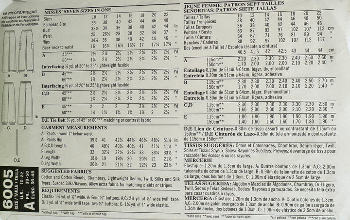 Symønster - Bukse 6005