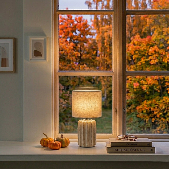 Bordlampe Flint, Beige
